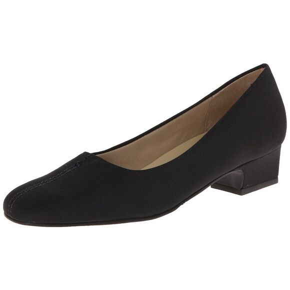 Trotters Women's Doris Pump 10 Narrow Black Micro Fab - Picture 1 of 8